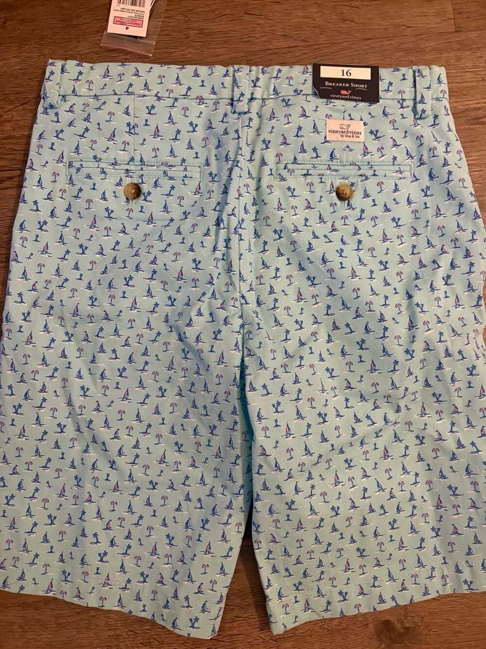 Vineyard Vines Breaker Stretch Shorts Size 16 Sailing Sea Splash - Picture 4 of 4